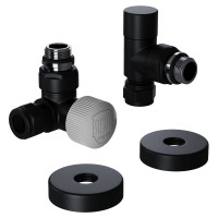 Набор термостатический трехосевой Royal Thermo Design Pro 15мм М30х1,5 (Чёрный)